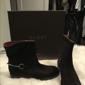 Gucci suede horse bit boots size 8 new in box